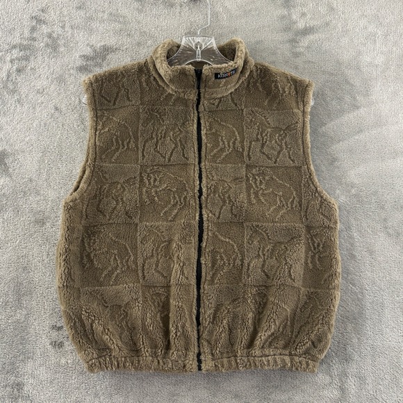 Kerrits Jackets & Blazers - Vintage Kerrits On Course Horse Fleece Vest Womens M/L Brown Full Zip Equestrian